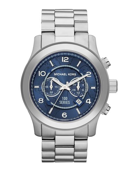 michael kors watch hunger stop oversized 100 series watch silver|Michael Kors hunger watch.